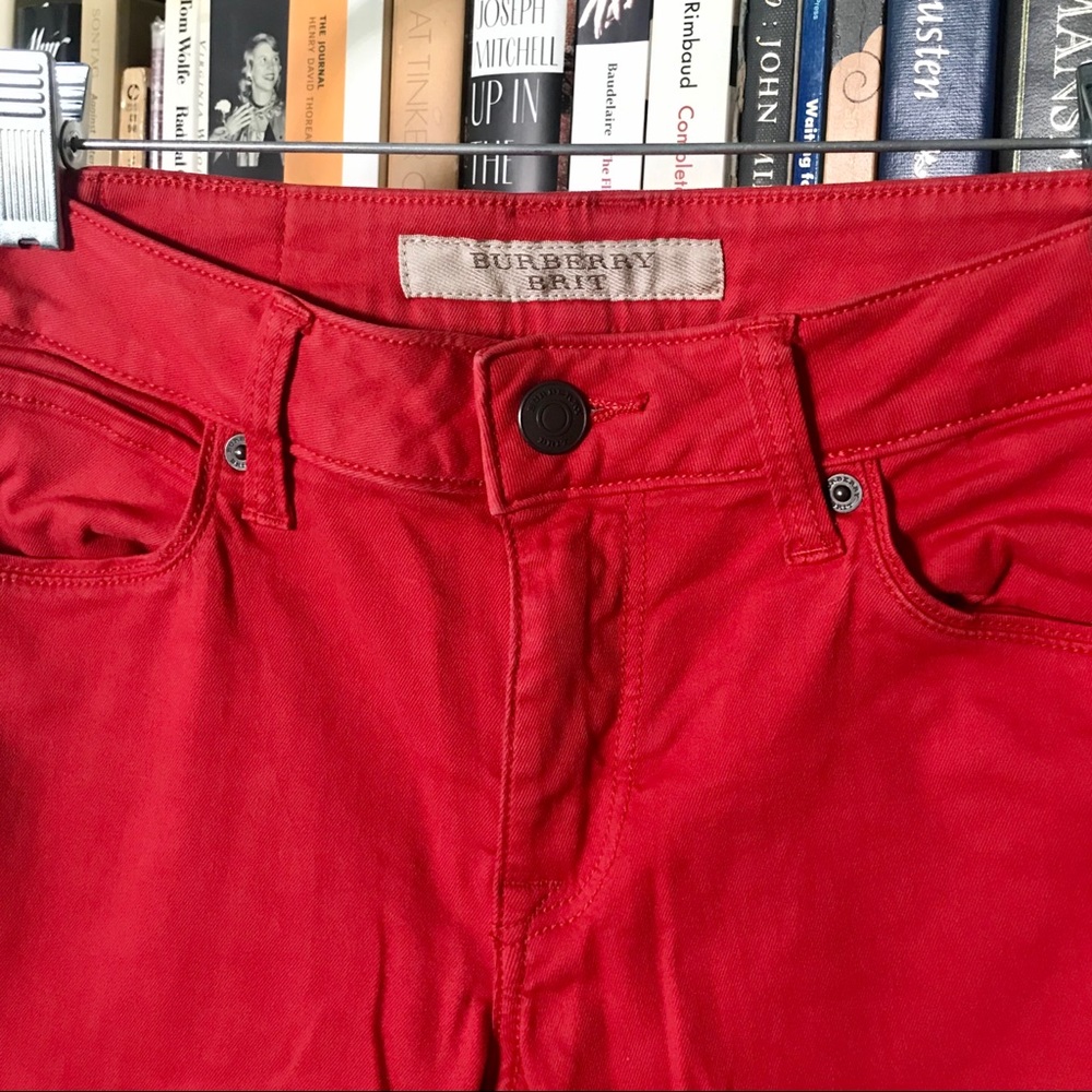 Burberry Brit Red Low-rise Skinny Jeans - Picture 2 of 5